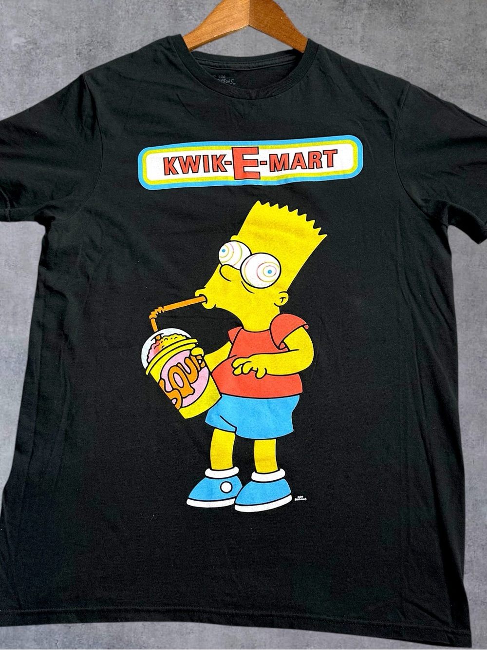 The Simpsons Bart Simpson Kwik-E-Mart Mens M Black Graphic T Shirt Squish-E